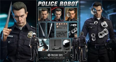 Present Toys 1/6 PT-SP62 T1000 Police Robot Action Figure with Pre-order Bonus NEW 