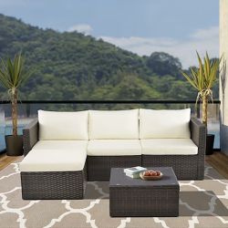 Outdoor Patio Furniture L-Shaped Sectional Set