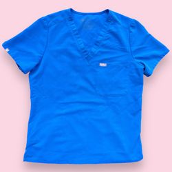 Figs Women’s Royal Blue Catarina One Pocket Scrub Top size Medium