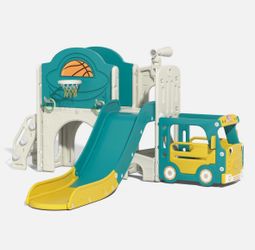 9 In 1 Toddler Slide, Kids Slide with Climber Playground, Indoor Outdoor Playset