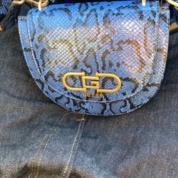 Brand New Blue Snake Guess Purse, $40!