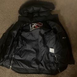 Black Puffer Jacket with Fur Hood