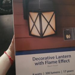 LED decorative lights outdoor lantern with flame effect