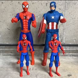 Spider Man Captain America 20 Inches Tall Little Ones 12 Inches tall 