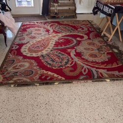 2 (7’ By 9’) Red Floral Area Rugs. Pier 1 high quality. 7 X 9. 