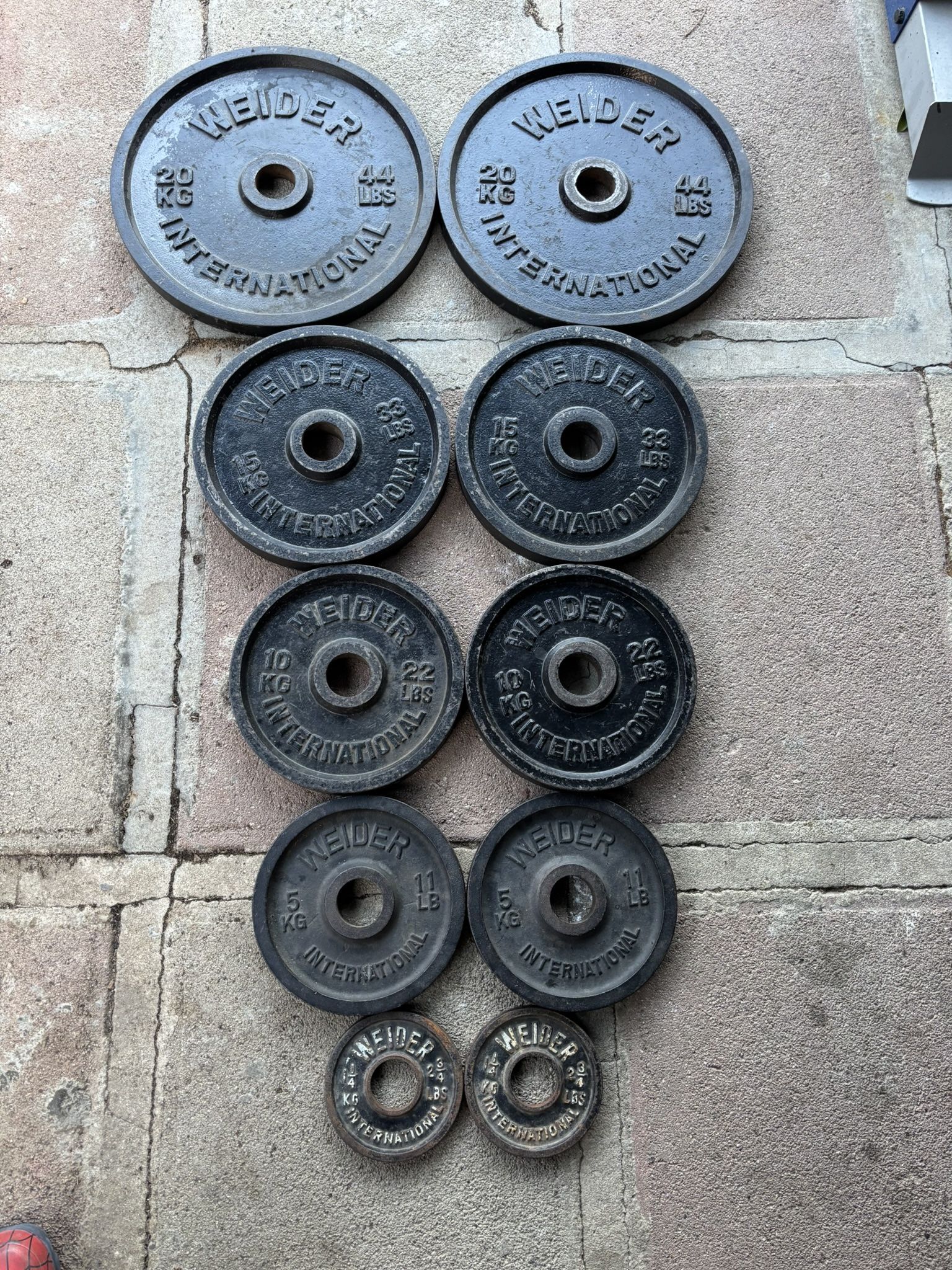 225.5lbs Total Weight Plates Olympic Weider International 