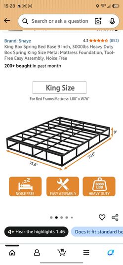 King size metal bed frame