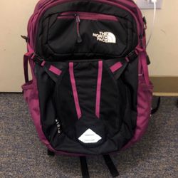 Black And Pink North face Backpack 