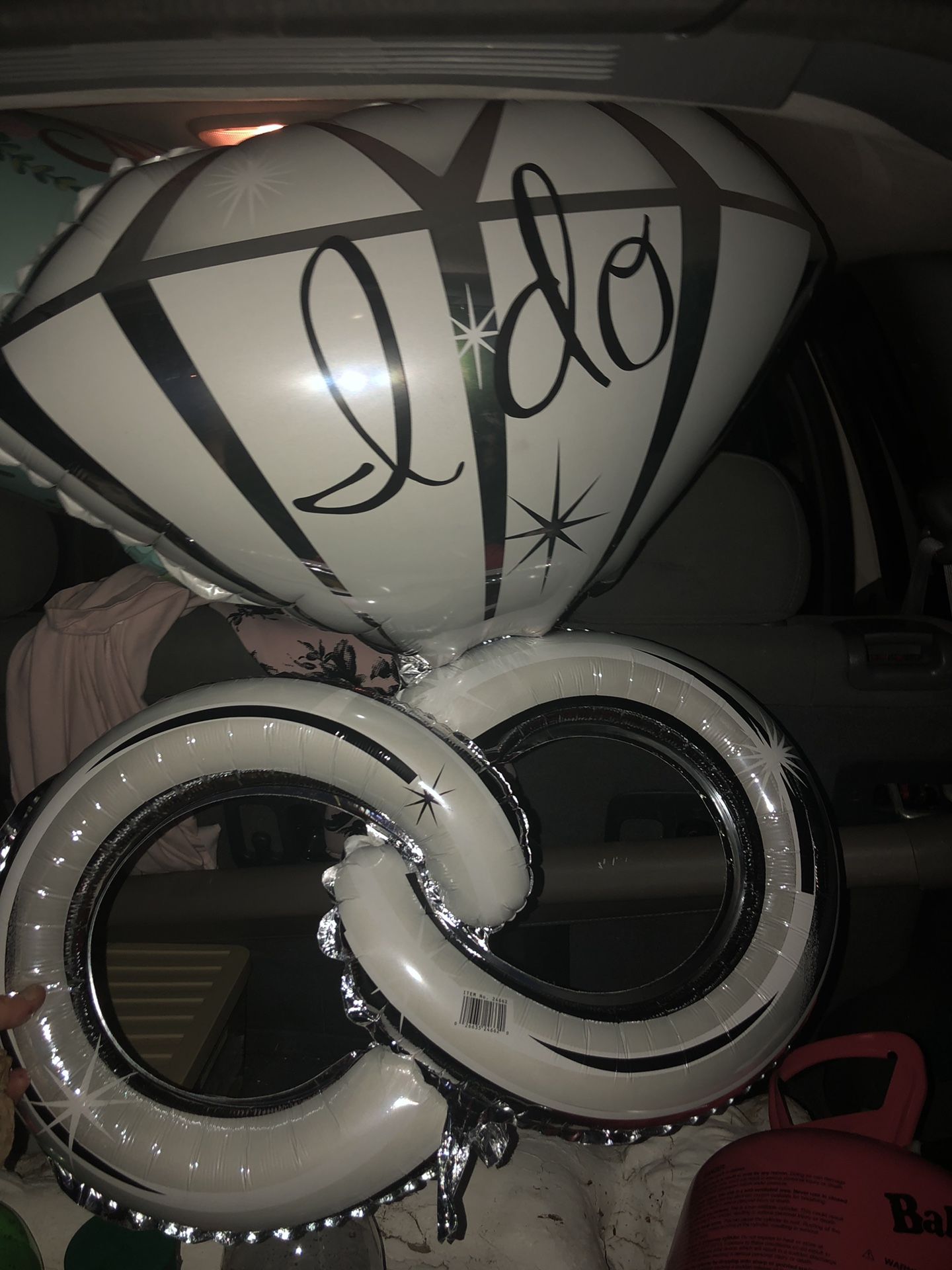 Bridal shower balloons Miss to Mrs and I Do - includes used helium tank and balloon weights