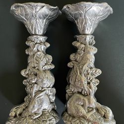 Bunny Candlesticks By Arthur Court 6” Tall