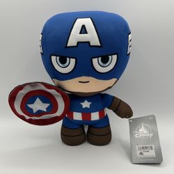 Disney Parks Marvel Captain America Small Plush 10 Inch New w/ Tag 