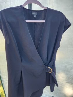 Womens black wrap around sleeveless top
