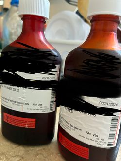Purple red peach mint flavored candy soda