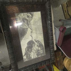 Creation Of Adam Frame Print Wall Decor