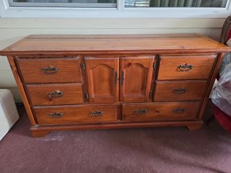 Knotty pine wood dresser