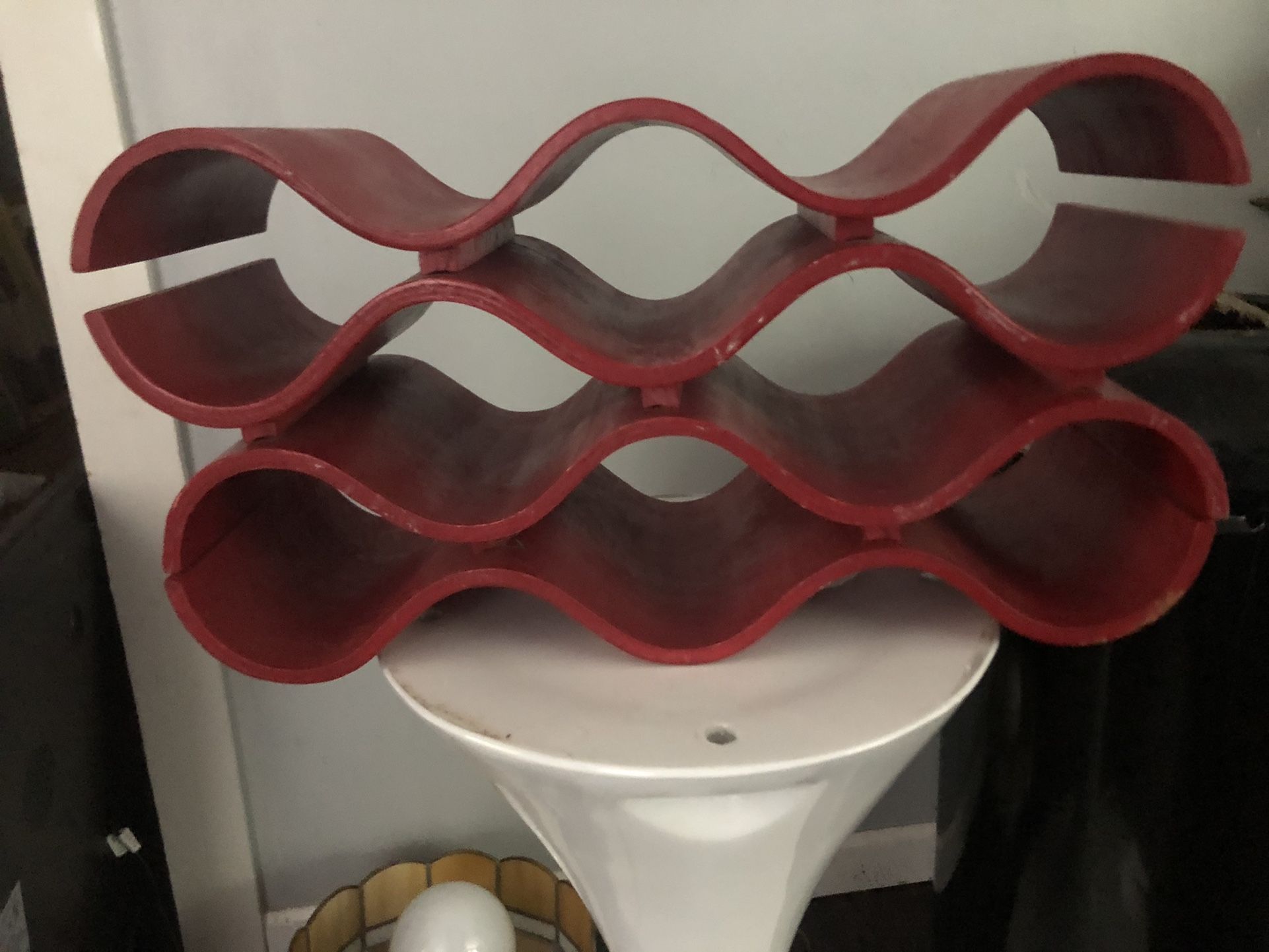 Mid Century Modern Bent Wood Wine Rack