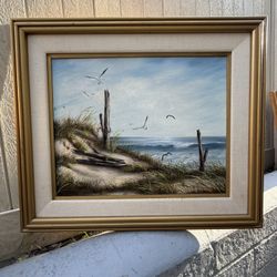 Vintage Oil On Canvas Signed