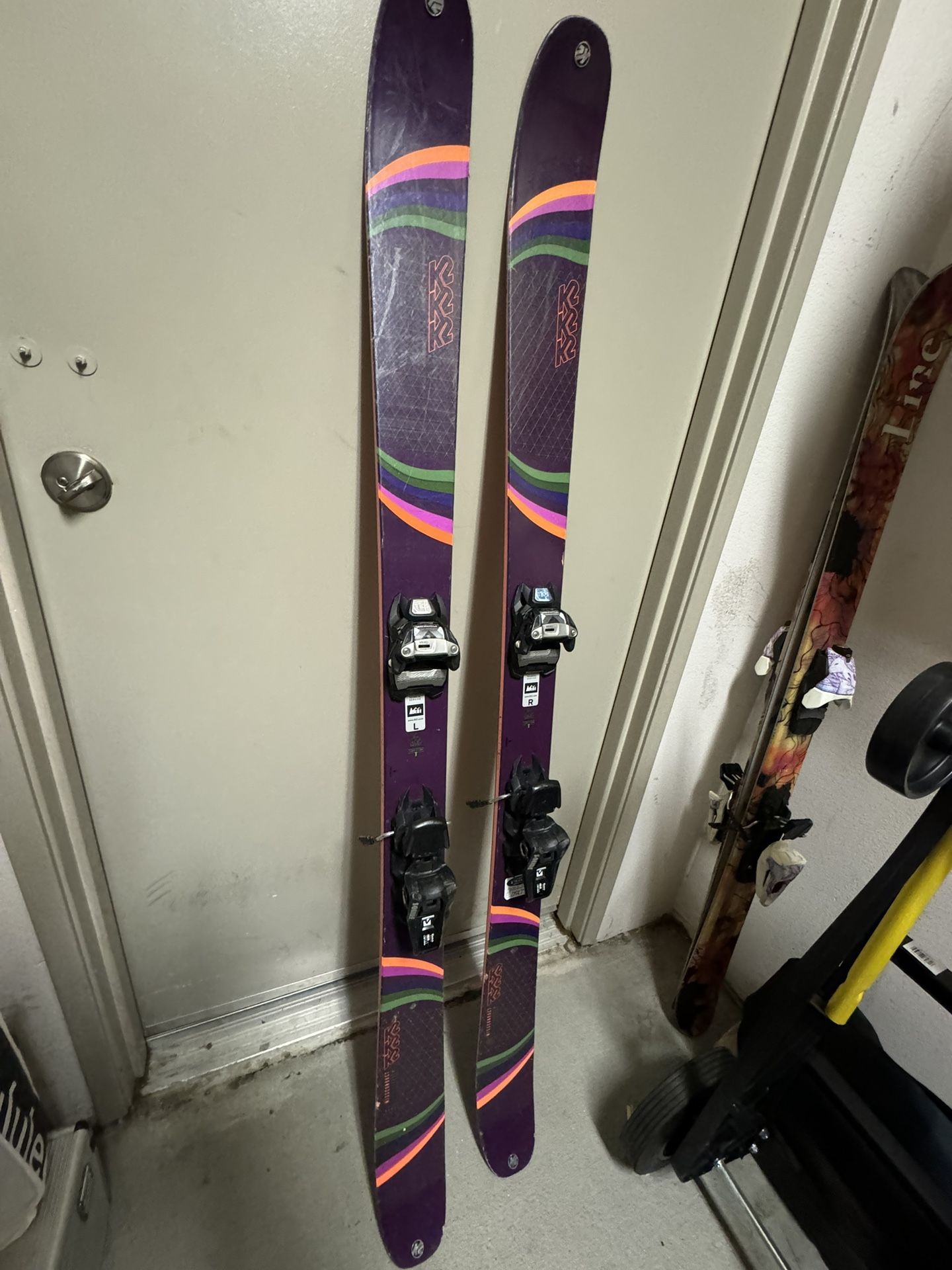 Ladies k2 Misconduct Skis + Marker Squire Bindings