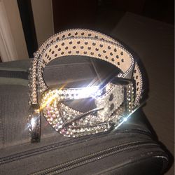 diamond studded y2k belt 