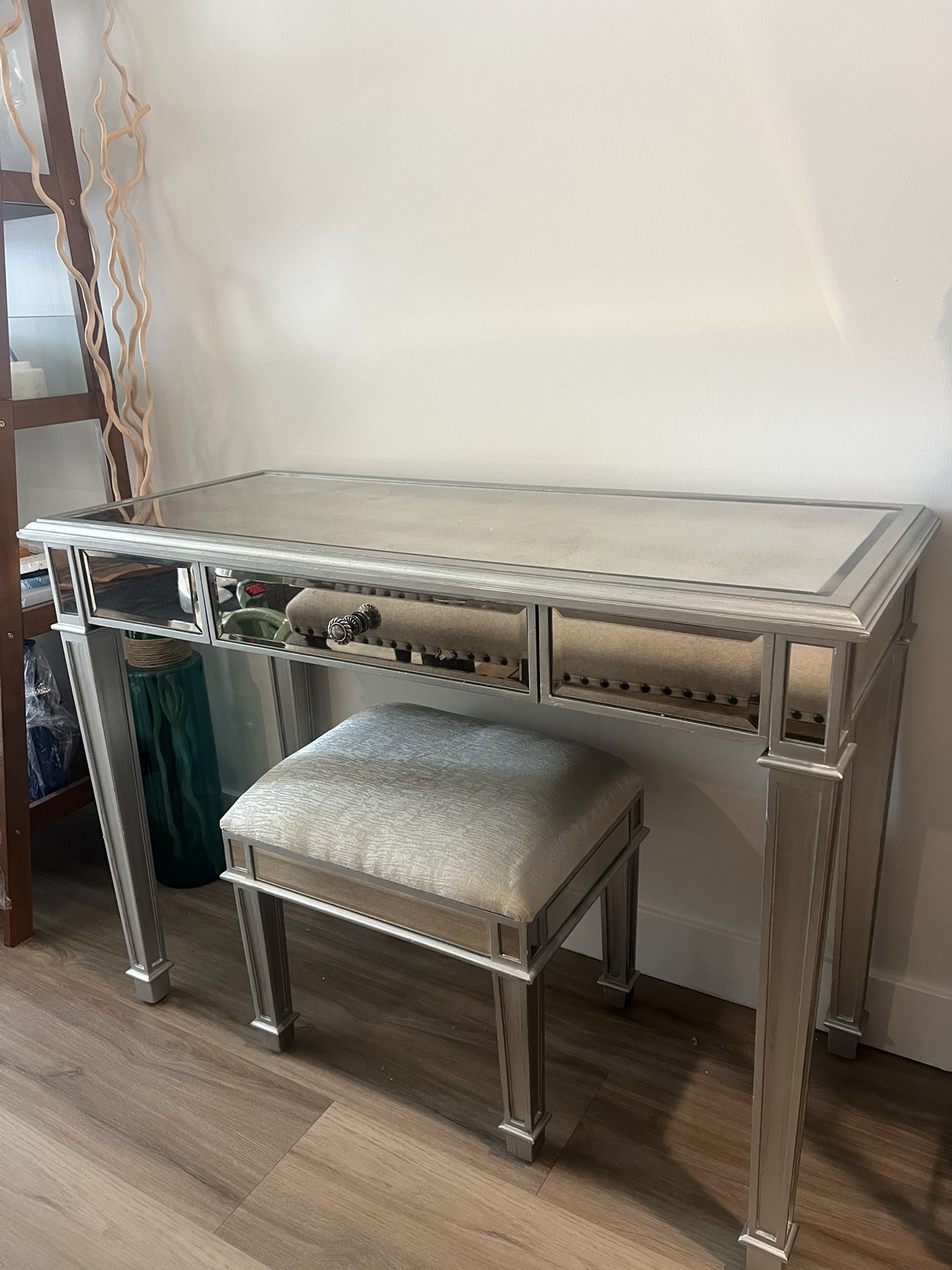 Mirrored Vanity + Stool