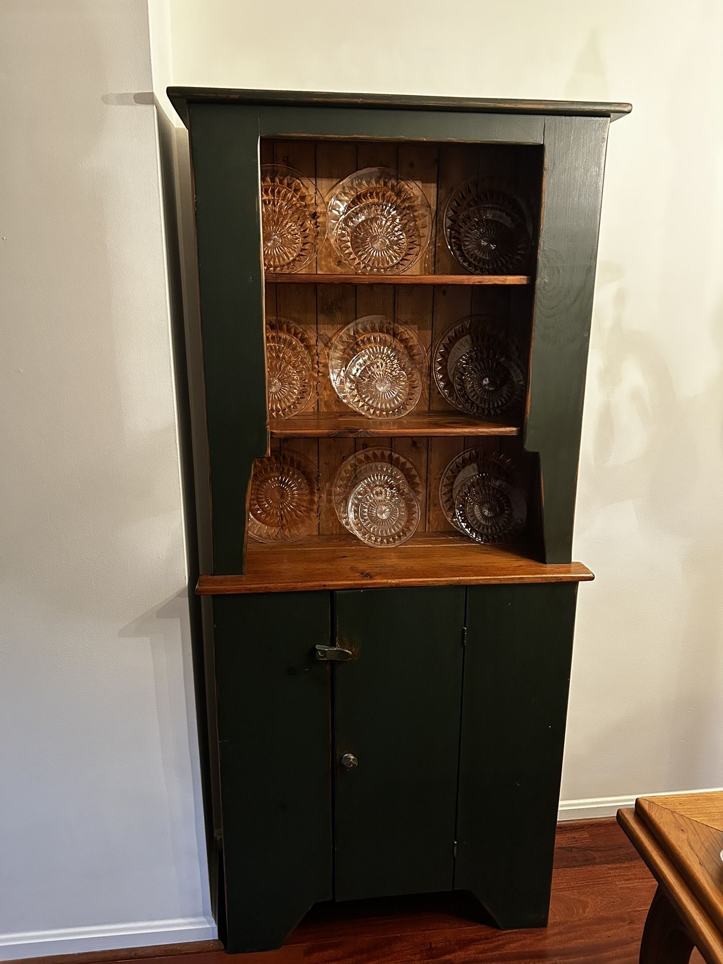 Wood Hutch - 3 Shelves & Cabinet
