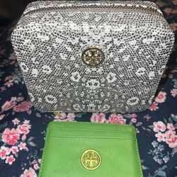 Tory Burch jewelry case and card holder