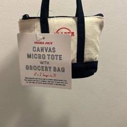 Trader Joes Micro Mini Tote with Reusable Grocery Bag 
