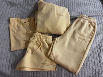 Comfort Pastel Series Set Butter Yellow - Hoodie, Sweat Pants, Shorts and Shirt