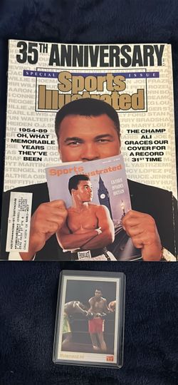 Muhammad Ali Sports Illustrated 35th Anniversary Magazine + Boxing Card