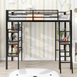 Space Saving Twin Loft Bed With Mattress