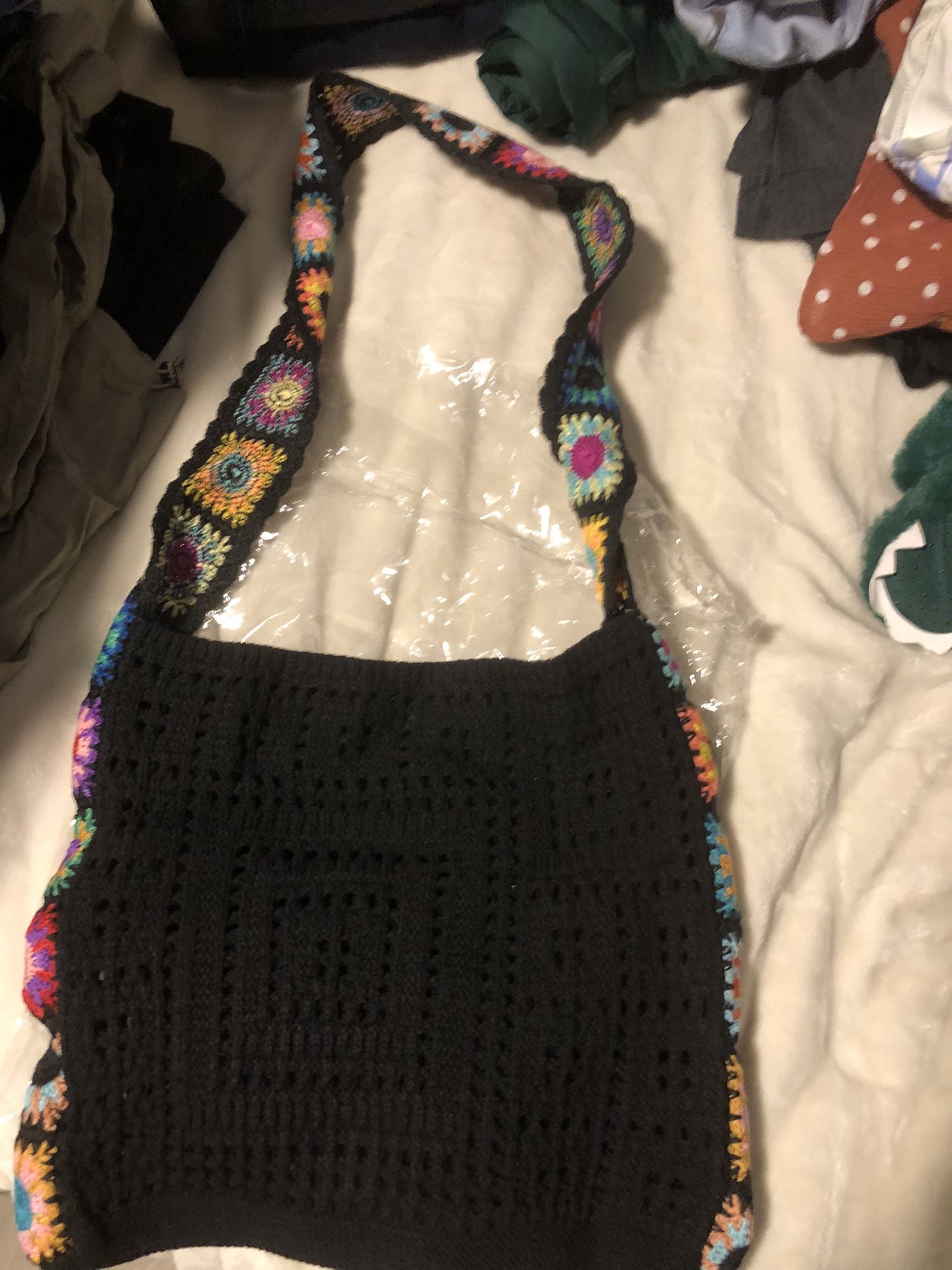 Black Purse 👜 With Flowers 💐 (please Read Description)
