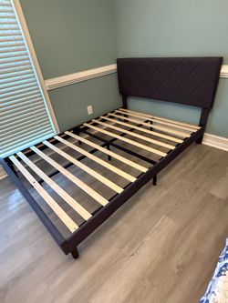 Full bed frame with headboard
