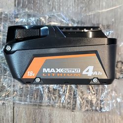 RIDGID
18V 4.0 Ah MAX Output Lithium-Ion Battery (BRAND NEW)