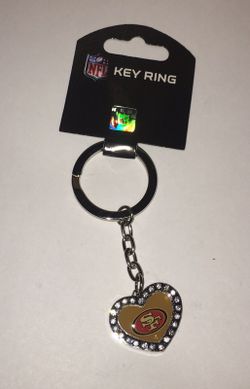 San Francisco 49ers Chrome Bling Key Ring New