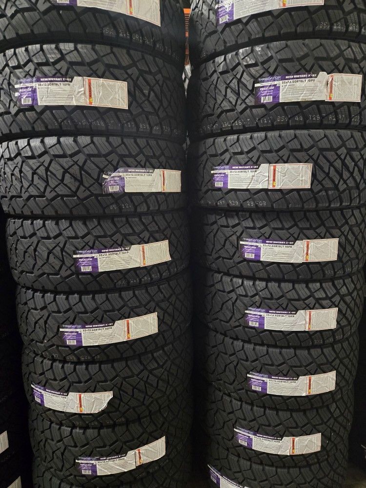 (4) 35x12.50r18 Predator A/T Tires 35 12.5 18 Inch AT 10-ply LT E Rated