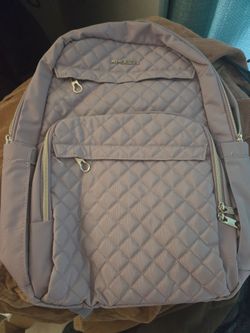 Stylish 15.6 Inch Laptop Backpack with USB Charging Port - Dusty Pink