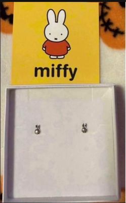 Sterling silver Miffy stud earrings brand new