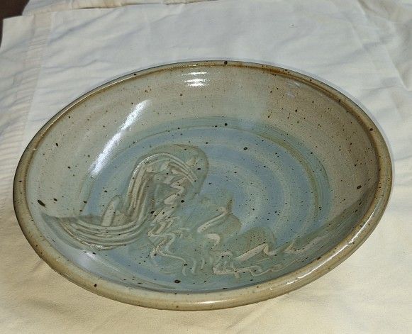 Authentic Antique Shino Glaze Stoneware Bowl Signed By Artist J Cornelius On Bottom L10P004