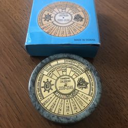 Brass Perpetual Calendar Paperweight