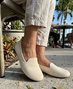 Danskin Women’s Cream Ribbed Knit Slip-On Flats 5.5