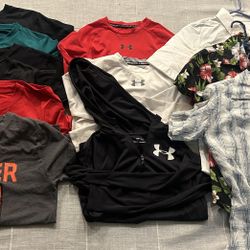 Lot Of 12 Boys Youth Medium Tops, Under Armour, Tony Hawk, Levi, Nike