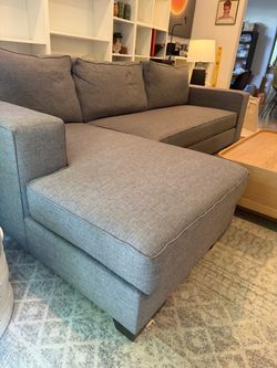 Modern Gray Fabric Sectional Sofa with Chaise