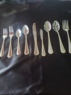 Silver ware with gold trimming PICK UP ONLY