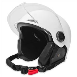 DOT Approved 3/4 Motorcycle Half Helmet with Visor, Open Face motorcycle, e-bike, scooter, moped Helmet,Quick Buckle Cruiser Moped Scooter Bicycle AT