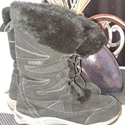 Khombu 9m Winter Boots W/ Fur Tie Front 