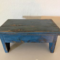 Rustic Blue Wooden Step Stool