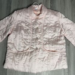 Vintage 1950s NANETTE Pink Quilted Bed Jacket  W/Original Hanger robe MINT!