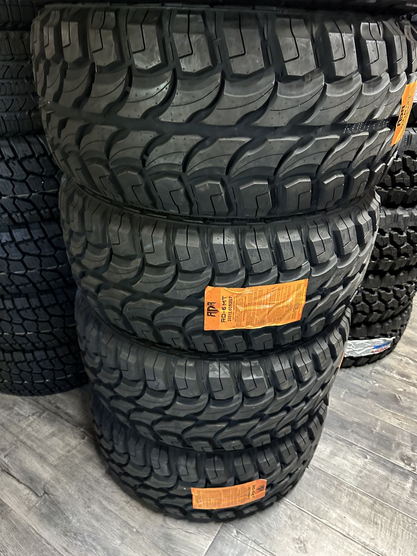 Havok H112 20x10 6x139.7 24 Rims 33x12.50R20 RDR M/T Tires Finance