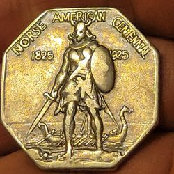 1925 Norse American Centennial Silver Coin Low Mintage Rare 