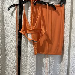 NAKED WARDROBE Orange Two Piece Set 